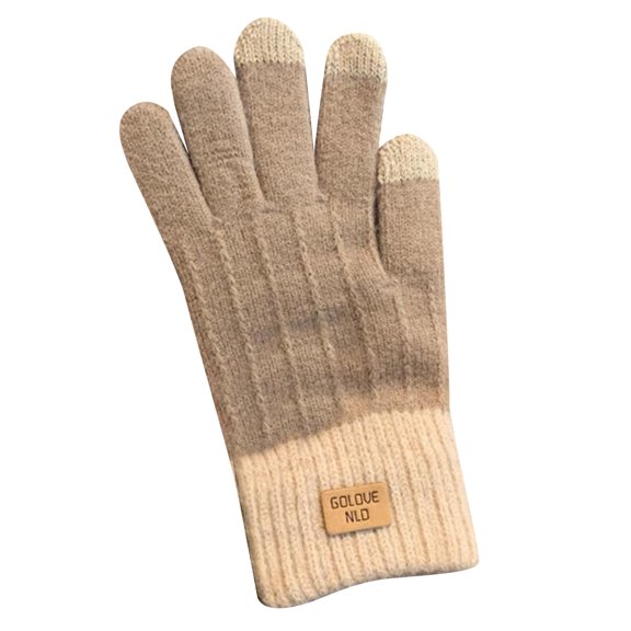 Gpaecead Men's Heavy Duty Winter Gloves - Thick Fleece Lined Windproof Design For Outdoor Work & Snow Removal Khaki