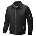 thumbnail image 1 of Gpaecead Military Jackets Men's Casual Jacket Workwear Jacket Flight Suit Casual Light Fashion Long Sleeved Hooded Casual Jacket Black, 1 of 4