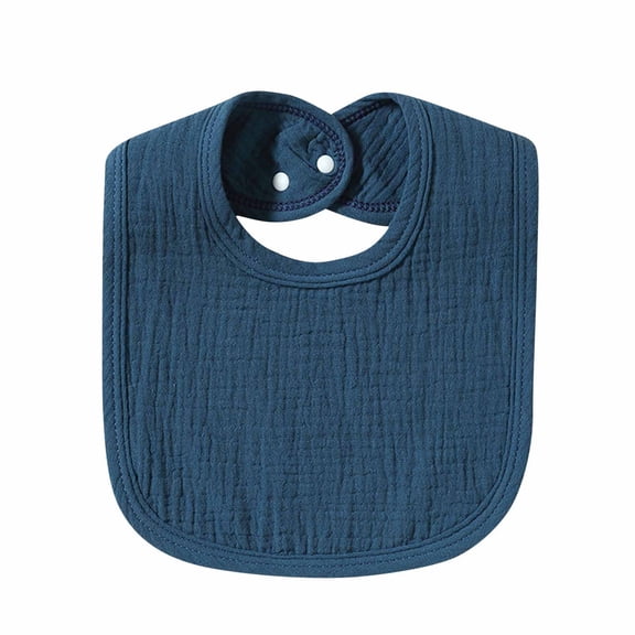 Gpaecead Muslin Baby Bibs Bandana Drooling Bibs for Boys Girls Solid Color Soft and Absorbent Cotton Teething Drooling Bib Set for Newborn Toddler Navy 02
