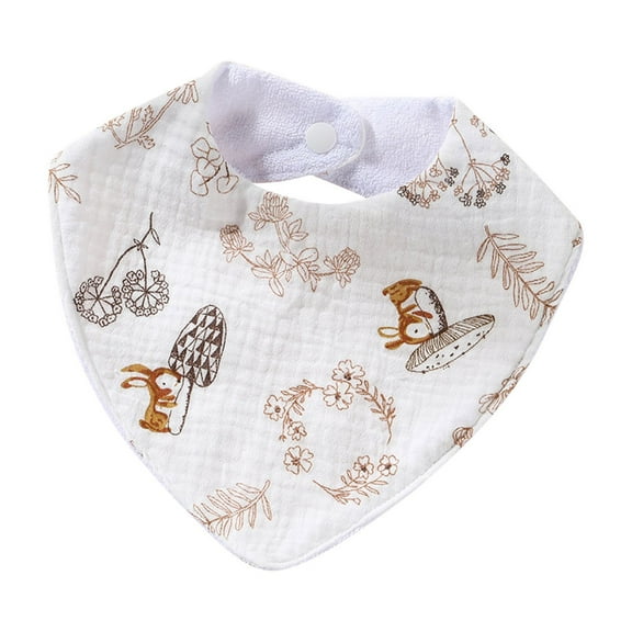 Gpaecead Muslin Baby Bibs for Unisex Boys Girls Soft Cotton Baby Drool Bibs Drooling and Teething Bibs for Infant Newborn White 14