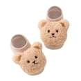 thumbnail image 1 of Gpaecead Newborn Baby Socks With Grips Crew Socks Plush Thick Walking Cute Floor Socks For Boys And Girls Khaki, 1 of 4