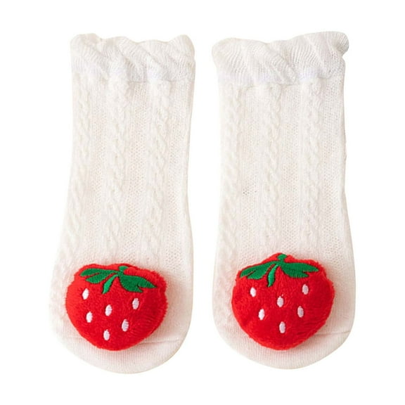 Gpaecead Newborn Baby Spring Summer Mesh Thin Breathable Floor Socks For Boys And Girls Cute Baby Socks Crew Socks White