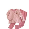 thumbnail image 1 of Gpaecead Printed Sleepwear Set for Girls Clothes Pants Warm Underwear Home Clothes Long Sleeved and Long Pants Two-Piece Set Pink 04, 1 of 6