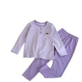 thumbnail image 1 of Gpaecead Printed Sleepwear Set for Girls Clothes Pants Warm Underwear Home Clothes Long Sleeved and Long Pants Two-Piece Set Purple 04, 1 of 6