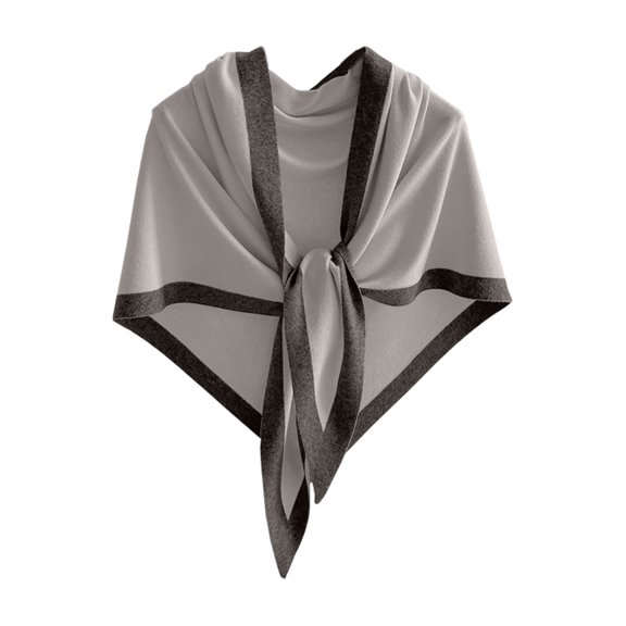 Gpaecead Reversible Sweater Knit Shawl - Korean Style Lightweight Layering Piece For All Seasons Gray