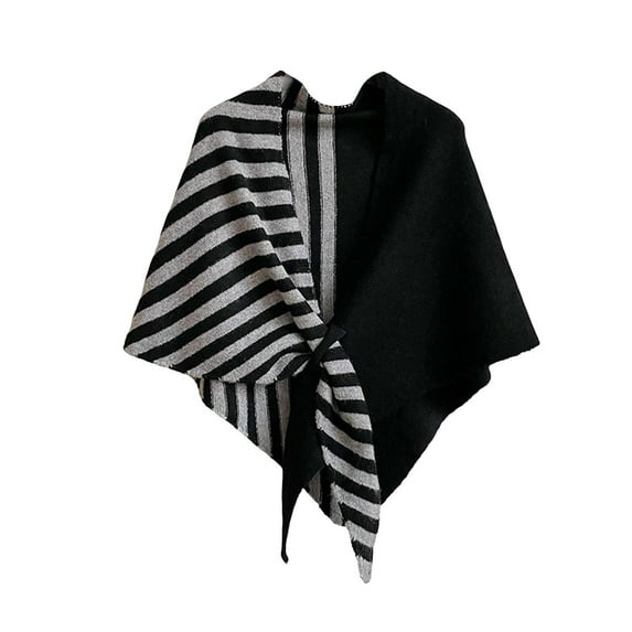 Gpaecead Shawls Wraps Women Triangle Sweater Scarf Warm Wool Blend Cape Cold Weather Neck Warmer Winter Fall Accessory Black