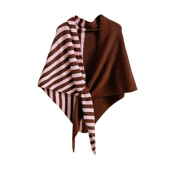 Gpaecead Shawls Wraps Women Triangle Sweater Scarf Warm Wool Blend Cape Cold Weather Neck Warmer Winter Fall Accessory Brown