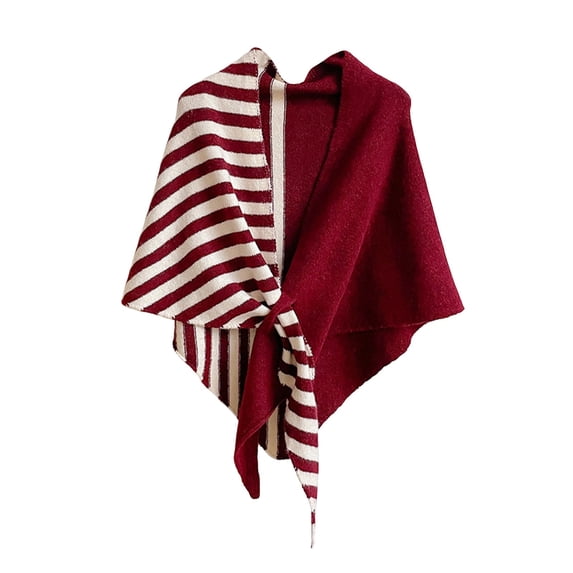 Gpaecead Shawls Wraps Women Triangle Sweater Scarf Warm Wool Blend Cape Cold Weather Neck Warmer Winter Fall Accessory Burgundy