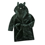 Gpaecead Toddler Baby Boys Girls Flannel Bathrobe Soft Robe Winter Night-Robe Leisure Wear Dressing Gown for Kids Green 04