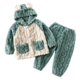 thumbnail image 1 of Gpaecead Toddler Baby Cute Outerwear Warm Outfits Flannel Home Sleepwear Set For Boys And Girls Green, 1 of 5
