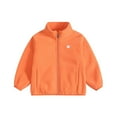thumbnail image 1 of Gpaecead Toddler Boys' And Girls' Casual Long Sleeve Fleece Jacket Warm Comfortable Zipper Jackets Orange, 1 of 4