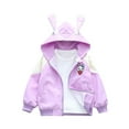 thumbnail image 1 of Gpaecead Toddler Boys Girls Windbreaker Casual Outerwear Kids Zip Hooded Jacket Baby Cute Coat Purple, 1 of 5