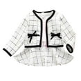 thumbnail image 1 of Gpaecead Toddler Girl's 2 Piece Outfits Long Sleeve Plaid Zipper Up Tweed Jacket And Mini Skirt Set White, 1 of 1