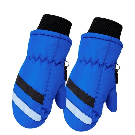 Gpaecead Toddler Kids Snow Mittens Waterproof Winter Ski Gloves Warm Thicken Snow Gloves For Girls Boys 2-5 Years Blue