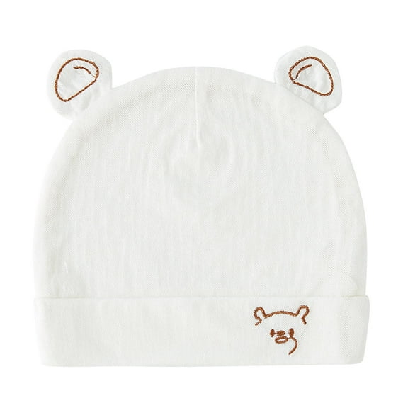 Gpaecead Trendy Baby Teddy Bear Cute Beanie Hat Thin Fetal Cap Kid's Casual And Comfortable Hat White