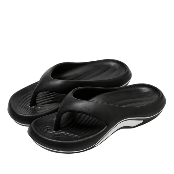 Gpaecead Unisex Thong Flip Flops Eva Thick Sole Non Slip Indoor Outdoor Beach Home Spring Summer Lightweight Comfortable Shoes,Black