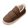 thumbnail image 1 of Gpaecead Unisex Winter Quilted Nylon Flat Shoes Warm Sherpa Lined Slip On Indoor Outdoor House Shoes With Non Slip Sole Coffee, 1 of 8
