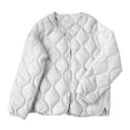 thumbnail image 1 of Gpaecead Winter Quilted Jackets For Women Casual Thin Short Inner Wear Warm Clothing Lightweight Round Neck Jacket White, 1 of 4