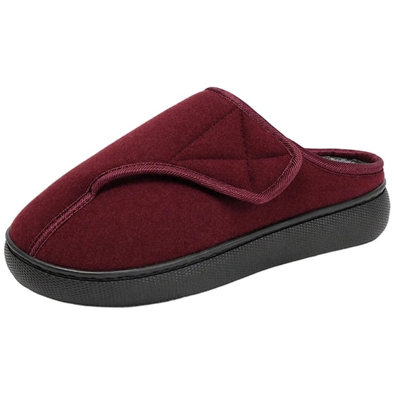 Close Loop Hook Gpaecead Women's Adjustable Hook And Loop Warm Slippers Closed Toe Wide ...