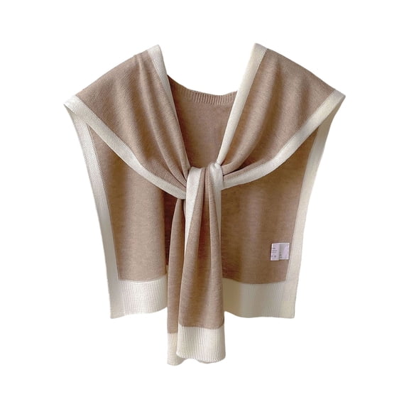 Gpaecead Women's All-Season Stripe Knit Wrap - Versatile Knit Blend Fashion Shoulder Cape Gray