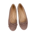 thumbnail image 1 of Gpaecead Women's Bow Flat Ballet Shoes Closed Toe Low Cut Faux Suede Soft Sole Comfort Spring Versatile Casual Flats, B-Gray, 1 of 8