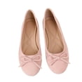thumbnail image 1 of Gpaecead Women's Bow Flat Ballet Shoes Closed Toe Low Cut Faux Suede Soft Sole Comfort Spring Versatile Casual Flats, B-Pink, 1 of 7