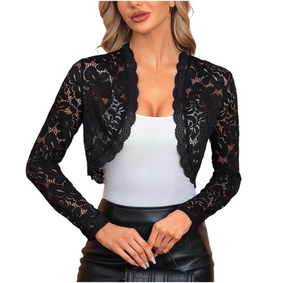 Gpaecead Women's Classic Long Sleeve Cardigan Casual Open Front Button Down Cardigans Black