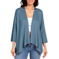 thumbnail image 1 of Gpaecead Women's Classic Long Sleeve Cardigan Casual Open Front Solid Loose Cardigans Blue, 1 of 7
