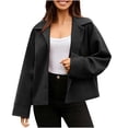 thumbnail image 1 of Gpaecead Women's Cropped Blazer Short Office Smart Casual Button-Down Jacket Black, 1 of 9