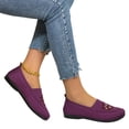 thumbnail image 1 of Gpaecead Women's Embroidered Knit Flat Loafers Slip On Cushioned Lightweight Non Slip Shoes For Commute And Comfort, Purple, 1 of 5