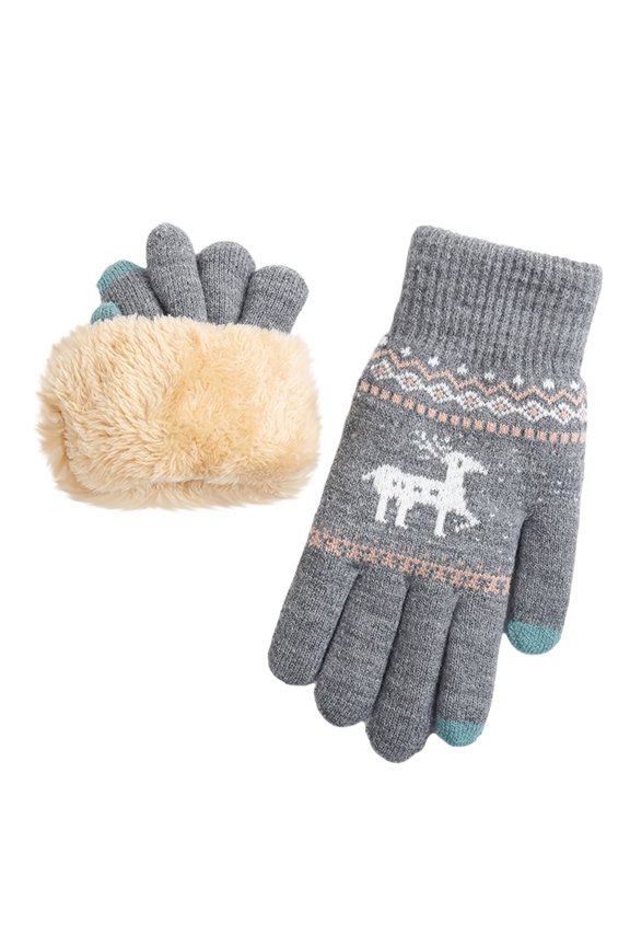 Women's Fashion Winter Gloves - Quilted Design With Fleece Lining & Elegant Stitching For Daily Wear Gray