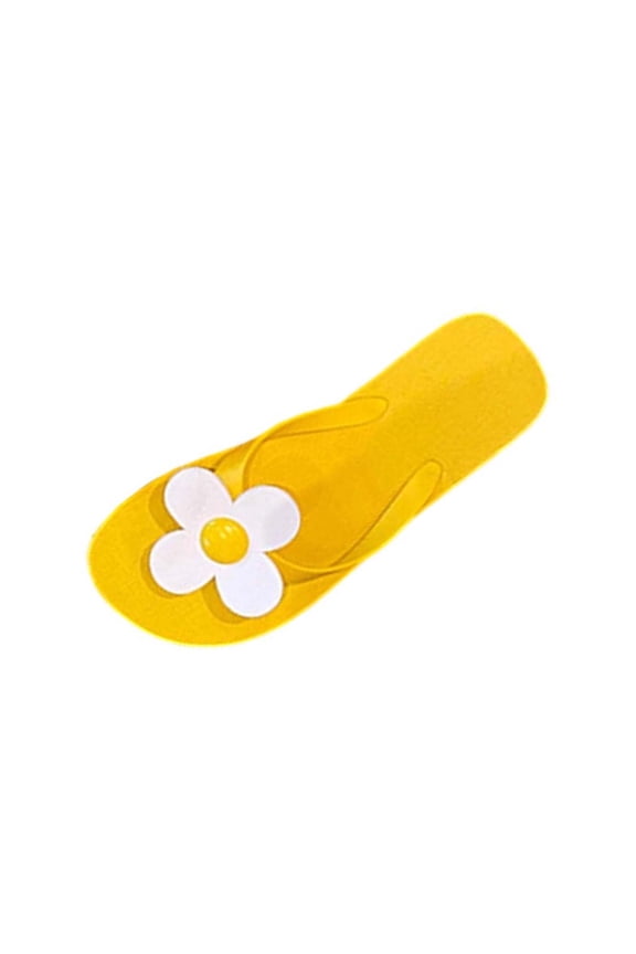 Women's Flower Flat Thong Sandals Eva Lightweight Quick Dry Flip Flops For Summer Beach Vacation, Yellow