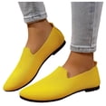 thumbnail image 1 of Gpaecead Women's Knit Flats Pointed Closed Toe Slip On Breathable Lightweight Cushioned Non Slip Loafers With Heel Pull Tab For Work, Yellow, 1 of 7