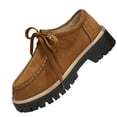 thumbnail image 1 of Gpaecead Women's Lace Up Platform Loafers Faux Suede Chunky Sole Slip On Moccasin Shoes With Non Slip Sole For Work And Casual Brown, 1 of 8