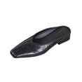 thumbnail image 1 of Gpaecead Women's Low Heel Mules Vintage Crinkled Faux Leather Square Toe Closed Non Slip Cushioned Slip On Shoes, Black, 1 of 8