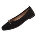 thumbnail image 1 of Gpaecead Women's Metal Bow Knit Flats Pointed Toe Breathable Slip On Ballet Shoes With Cushioned Insole For Office And Casual Black, 1 of 4