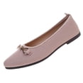 thumbnail image 1 of Gpaecead Women's Metal Bow Knit Flats Pointed Toe Breathable Slip On Ballet Shoes With Cushioned Insole For Office And Casual Pink, 1 of 7
