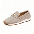 thumbnail image 1 of Gpaecead Women's Metal Horsebit Mesh Thick Sole Loafers Slip On Breathable Lightweight Casual Comfort Shoes With Non Slip Sole For Work Khaki, 1 of 5
