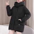 thumbnail image 1 of Gpaecead Women's Oversized Long Quilted Puffer Jacket Long Sleeve Winter Casual Padded Coat Black, 1 of 7