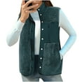thumbnail image 1 of Gpaecead Women's Plush Sleeveless Zip Up Vest - Fleece Lined Warm Padded Gilet Navy, 1 of 8