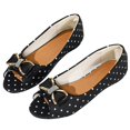 thumbnail image 1 of Gpaecead Women's Polka Dot Metal Bow Flats Peep Toe Vintage Slip On Cushioned Insole Non Slip Shoes For Commute And Casual, B-Black, 1 of 8