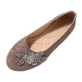 thumbnail image 1 of Gpaecead Women's Rhinestone Floral Ballet Flats Faux Suede Slip On Cushioned Dress Shoes For Office, Party And Commute Gray, 1 of 8