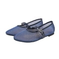 thumbnail image 1 of Gpaecead Women's Rhinestone Mesh Breathable Flats Closed Toe Thin Strap Buckle Versatile Glam Summer Shoes, Blue, 1 of 6