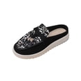 thumbnail image 1 of Gpaecead Women's Sequin Bell Tassels Flat Mules Faux Suede Slip On Cushioned Non Slip Shoes For Commute And Casual, A-Silver, 1 of 8