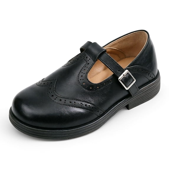 Gpaecead Women's T Strap Mary Jane Dress Shoes Faux Leather Adjustable Buckle Oxford Flats With Non Slip For School, Party And Wedding Black