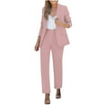 thumbnail image 1 of Gpaecead Women's Two Piece Suits Business Blazer Pant Suit Set Dressy Casual Outfits With Pocket Blazer Pantsuits Set Work Office Suits Pink, 1 of 8