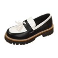 thumbnail image 1 of Gpaecead Women's Two Tone Platform Tassel Loafers Faux Leather Chunky Sole Slip On British Style Comfort Shoes For Work And Casual Black, 1 of 8