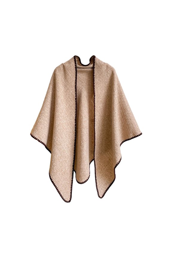 Wool Blend Shawl - Spring Summer Neck Warming Scarf With Versatile Draping Brown