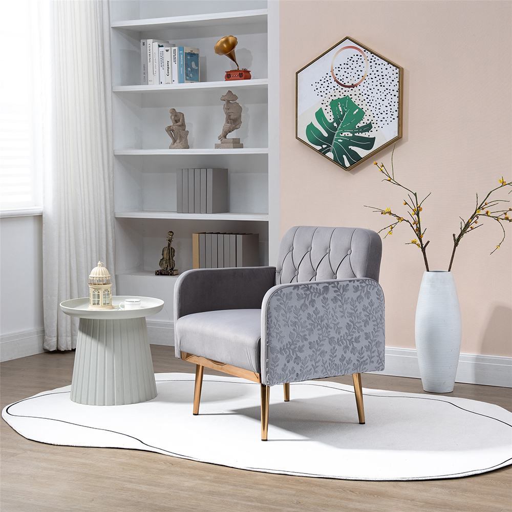 Gplesas Modern Lounge Chairs Furniture Relax Accent Chair Gold Legs