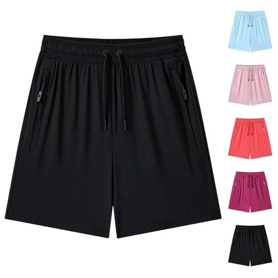Gpoecd Cargo Shorts Women Summer Casual Waist Outdoor Beach Shorts with Zipper Pockets for Running and Travel Sweatpant Shorts Black,XXL